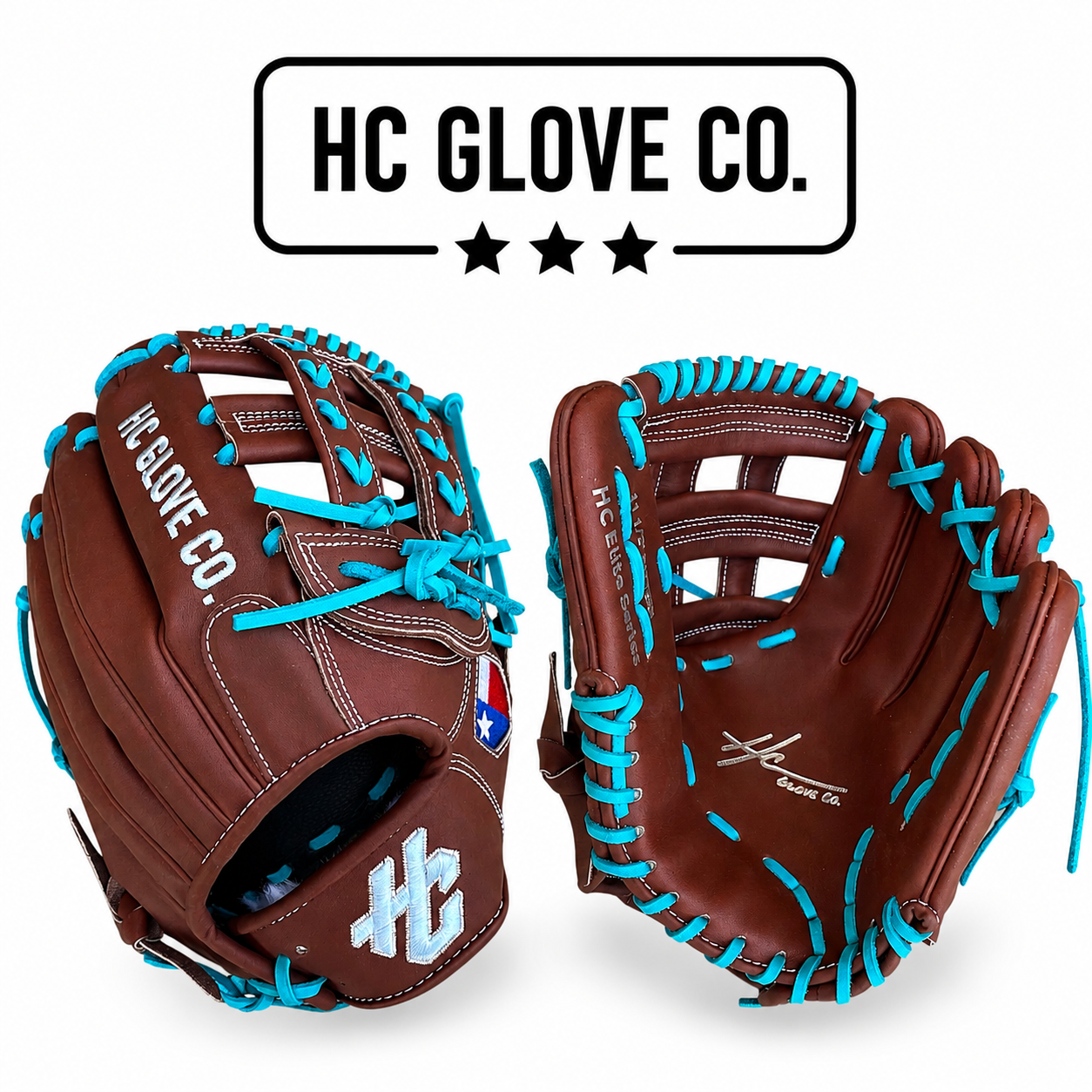 brown blue kip leather baseball glove hc glove co premium elite series glove