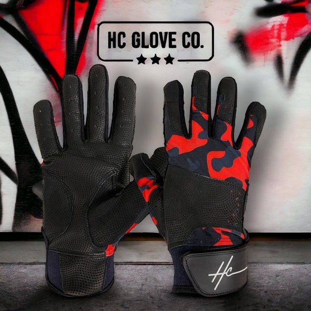 camo red batting gloves hc glove co leather grip performance gloves