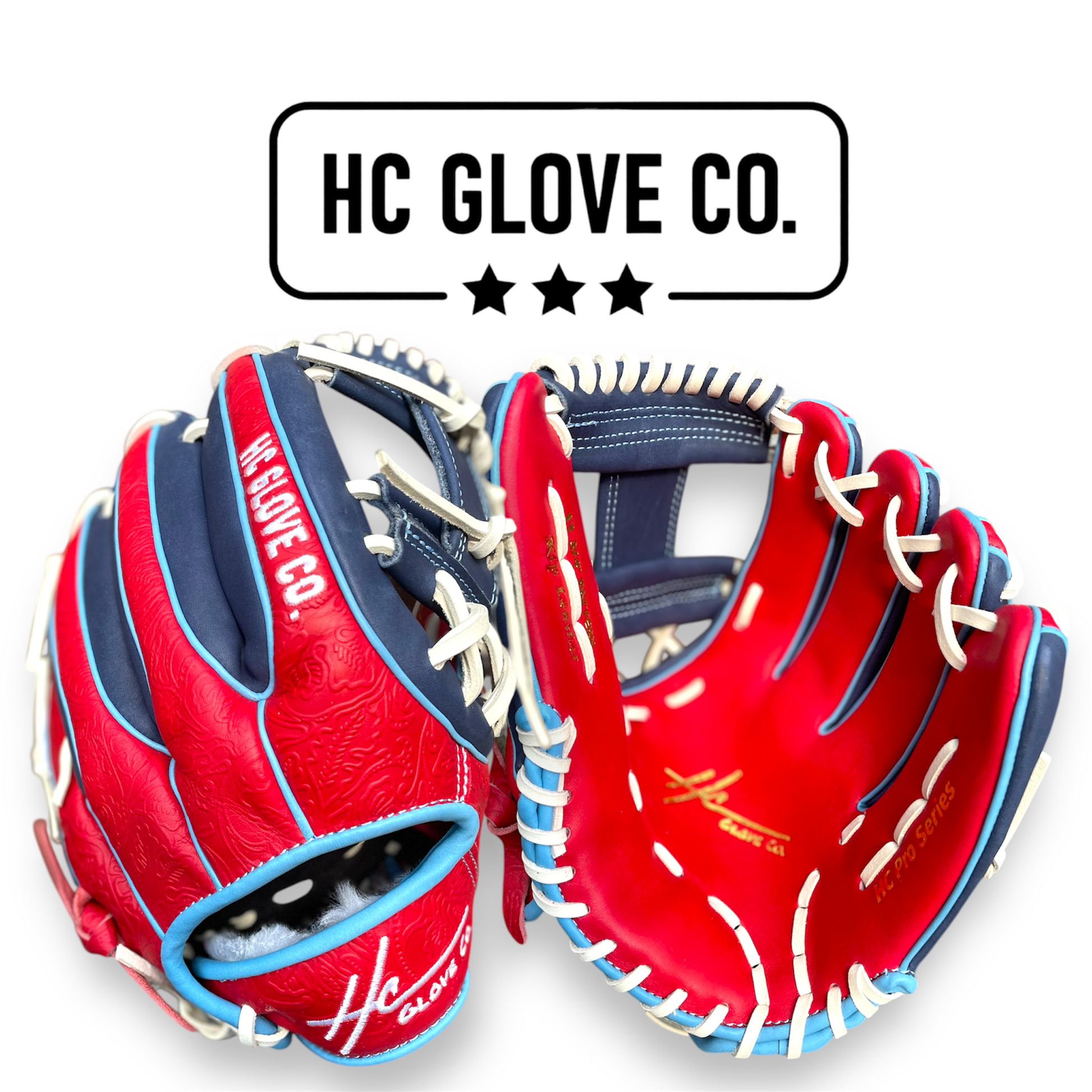 11.75 inch infield glove elite series hc glove co red navy white lace