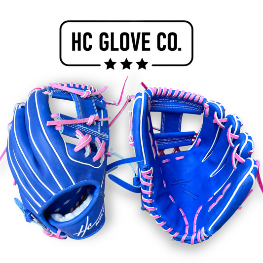 11.75 inch infield glove japanese kip leather hc glove co blue pink