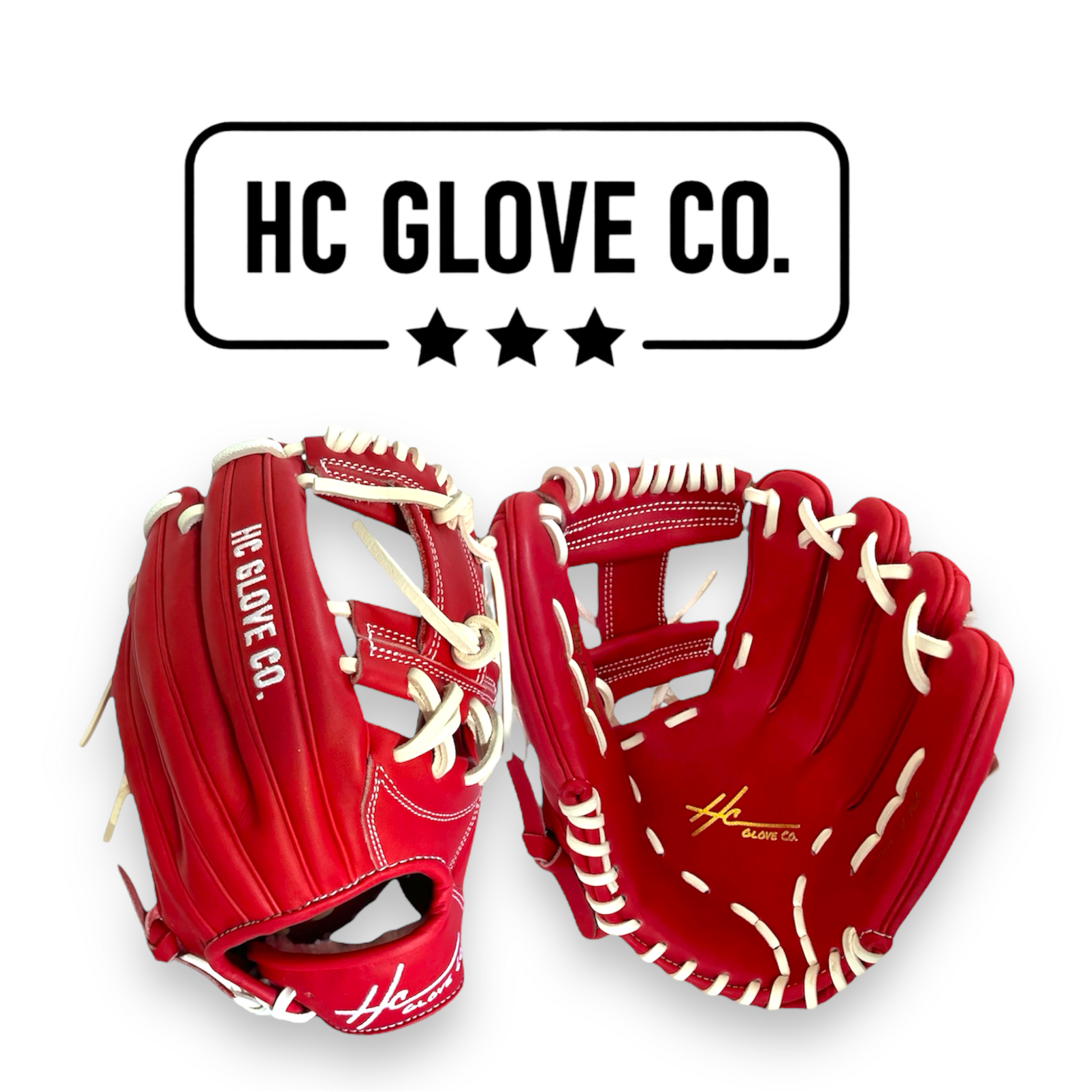 elite series infield glove kip leather hc glove co red white