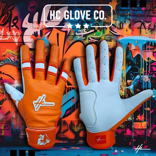 texas batting gloves orange blue hc glove co lone star series premium grip gloves