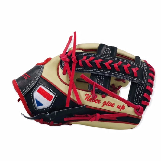 12 inch infield glove japanese kip leather hc glove co black cream red lace